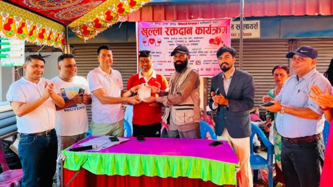 शान्तिज्योति युवा समाजको रक्तदानमा ७५ जनाले दिए रगत